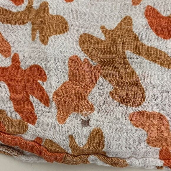 Aden + Anais Orange Camo Baby Swaddle Blanket Lovey Muslin Cotton Camouflage - Picture 6 of 7